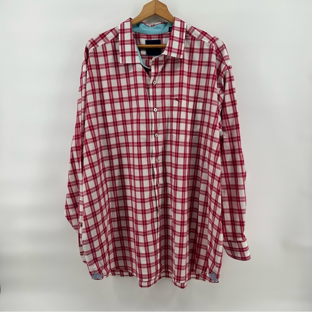Tommy Bahama 2XB Mens Big & Tall Plaid Multicolor Long Sleeve‎ Button Down Shirt